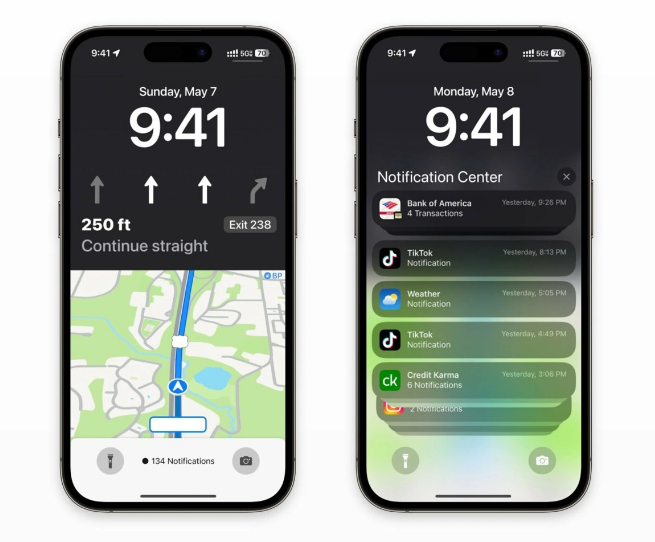 信州苹果维修服务分享iOS17锁屏地图导航半屏显示长什么样 